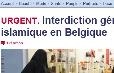 Post image for Selon le Parisien, le hijab est interdit en Belgique